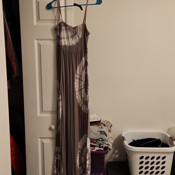 INC International Concepts Gray and White Maxi Dress - Picture 1 of 4